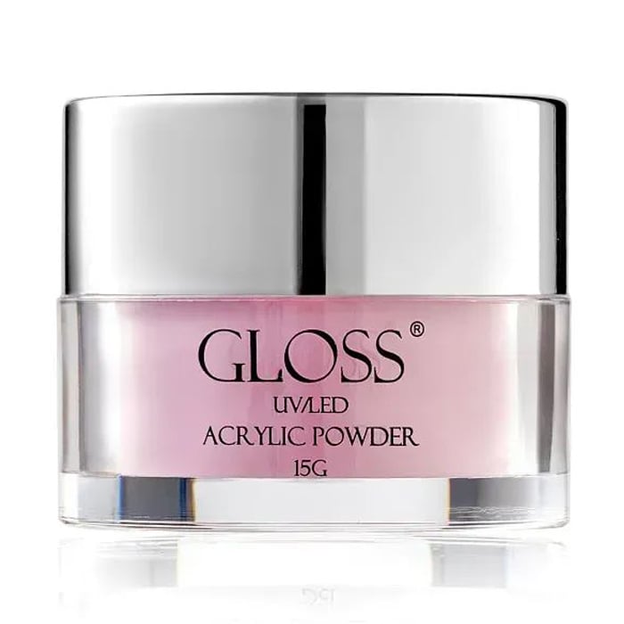 Акрилова пудра для нігтів Gloss UV/LED Acrylic Powder 001 Світло-рожевий, 15 г